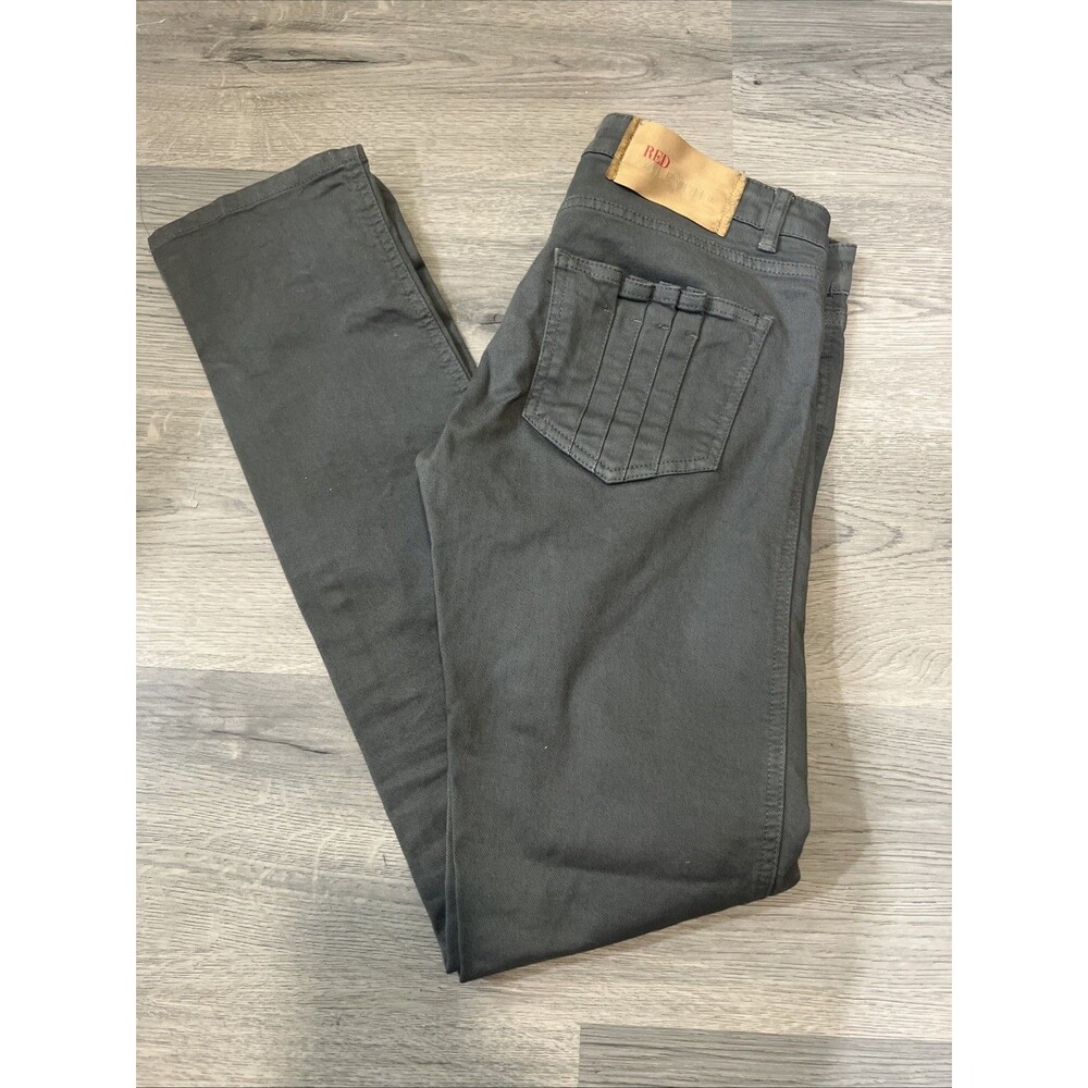 Red Valentino Italy Women's Low Rise Skinny Gray Jeans Pleated Pockets Size 29